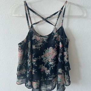 Sleeveless Floral Blouse